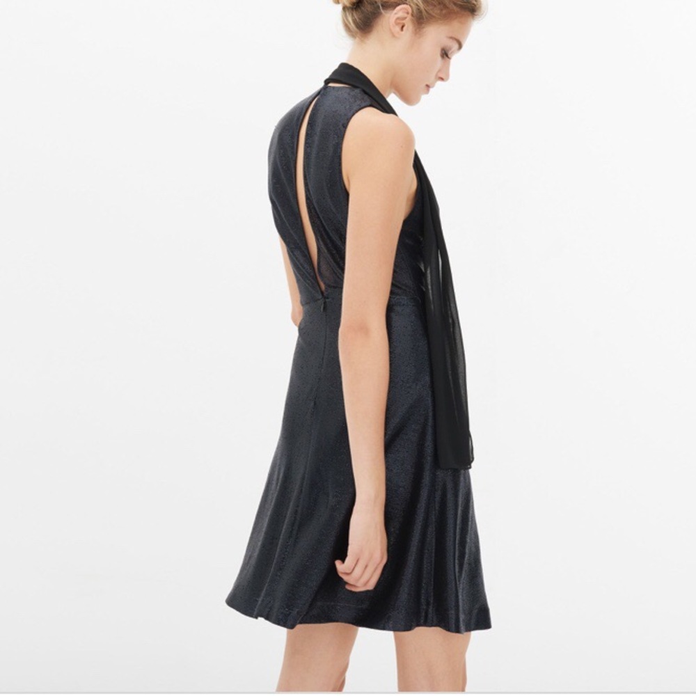 Sandro Metallic Woven Mini Dress